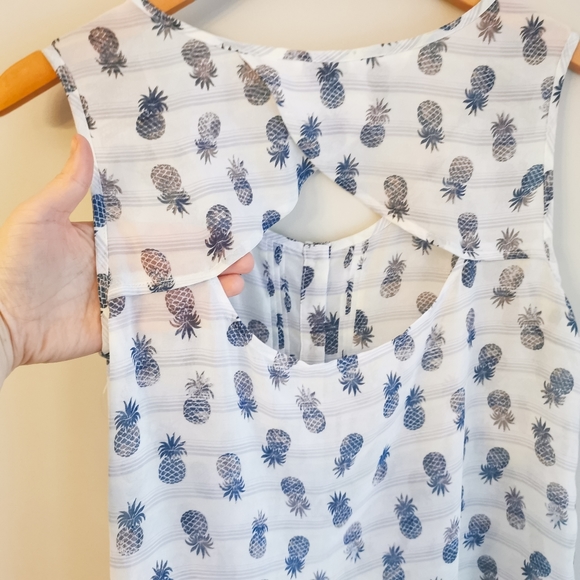 Reitmans Sleeveless Sheer Pineapple top - Picture 5 of 8